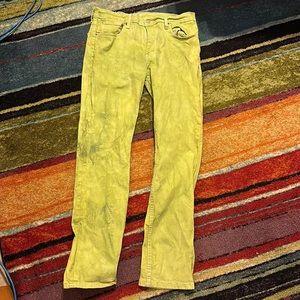 Distressed Dyed Lime (with blue sprinkle) Levi 511 34x32